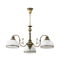 Klasyczny Żyrandol ZEUS wys. 60cm 3xE27 15W IP20 | Mosiądz patynowany