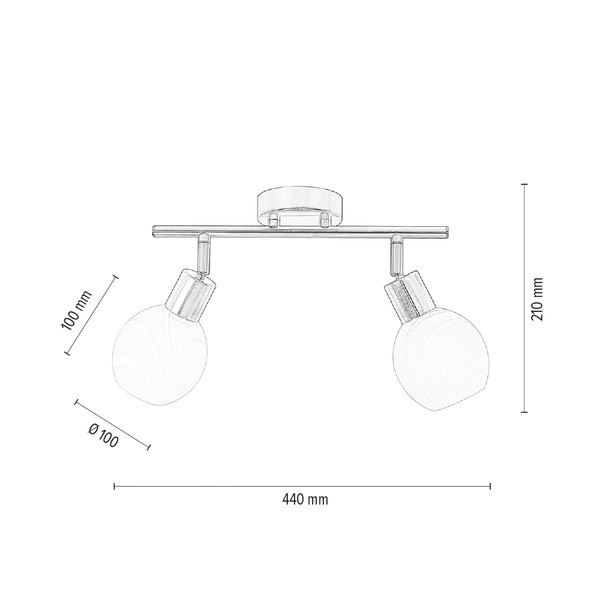 Lampa Sufitowa Sara 2xE14 Max.40W Metal Satin/Białe Szkło 2841022