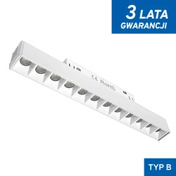 Lampa z diodami do szyn magnetycznych biała 12W 4000K DDCX-GS12-220 - TYP B