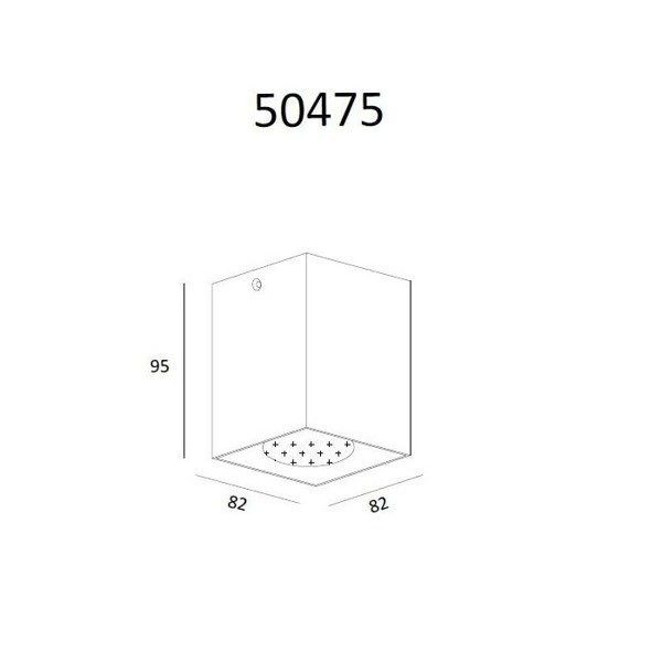 Lampa sufitowa SQUARE czarny kwadrat 8,2cm
