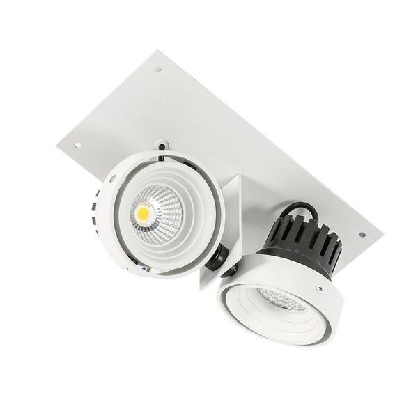 Oprawa wpuszczana Patrizio Double śr. 8,5cm 12W LED neutralna biel 4000K| biały/czarny