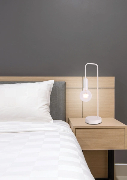 Lampa stołowa LAREN LEDEA, 50501193, biała,1x40W E27