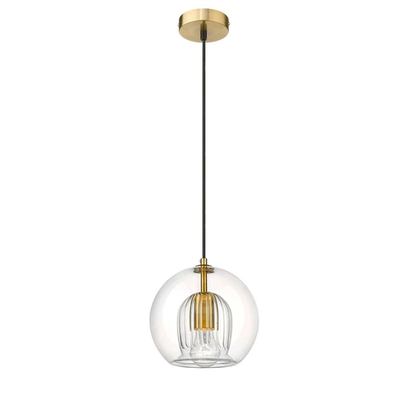 Lampa wisząca Arette 1, złoty/transparentny, 1x40W E27