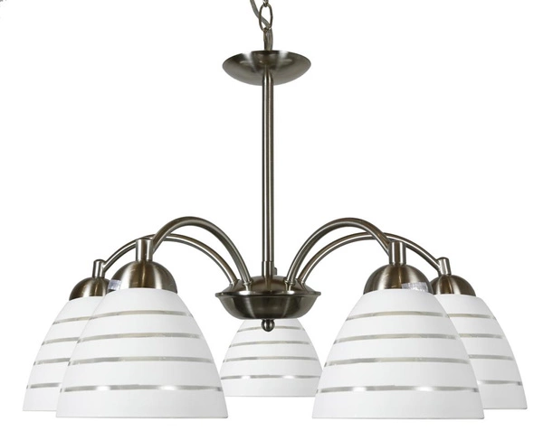 Lampa wisząca ULI 35-66169 satynowa z mlecznymi kloszami 5x60W E27