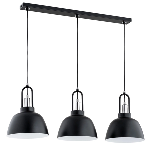 Lampa wisząca ALFA MIRAVE CZARNA & CHROM 3xE27 23cm | 62376