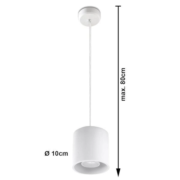 Lampa wisząca Sollux ORBIS 1 aluminium biały 12W LED, SL.0053