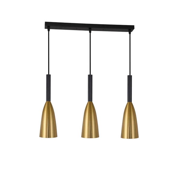 Lampa wisząca SOLIN, czarny/złoty, 3x60W E27
