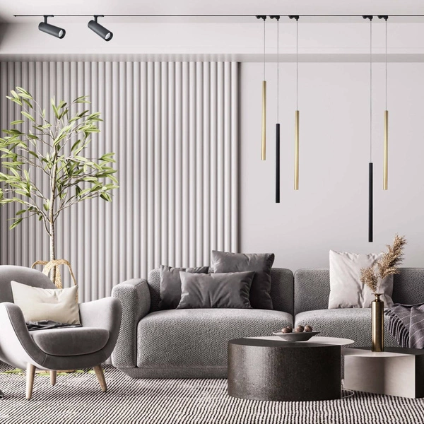 Lampa wisząca do szynoprzewodu LUNGO 3F, złota, 1x5W G9