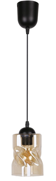 Lampa wisząca FELIS, 31-00156, czarny/bursztynowy, 1x60W E27