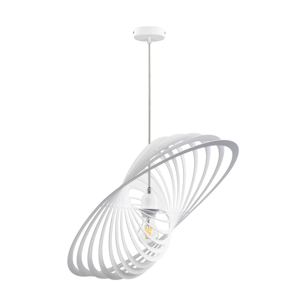Lampa wisząca Planet 1xE27 maks. 60W chromowany metal/biały metal/biały kabel PVC 1873102