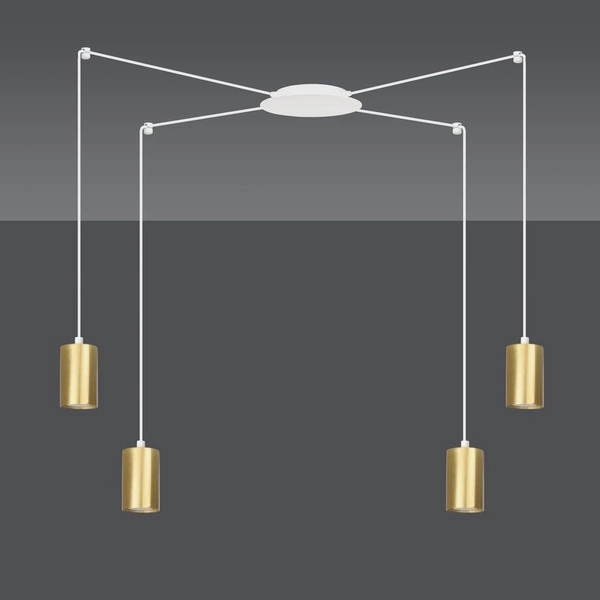 Lampa wisząca Emibig TRAKER 4 WH/GOLD 527/4