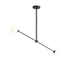 Aldex Lampa sufitowa OHIO 2, 1081PL_H1, czarna z białymi kloszami, 2x40W E14