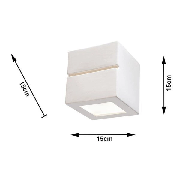 Kinkiet ceramiczny Sollux LEO LINE, Ceramika, Szkło, Biały, E27 60W, SL.0230