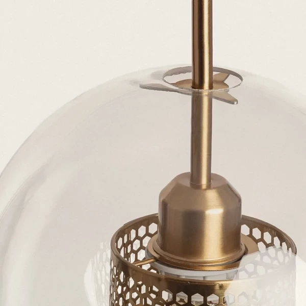 Lampa Wisząca Złota Szklana Abruzzo Nobile E27