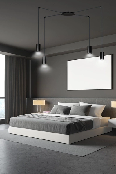 Lampa wisząca Emibig TRAKER 4 BL/Czarny 524/4