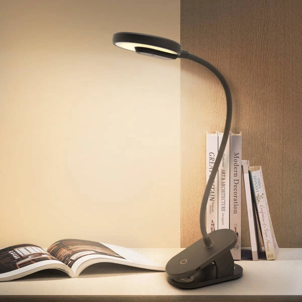 Lampka biurkowa LED z klipsem. Na akumulator 3W 4000K | Czarna