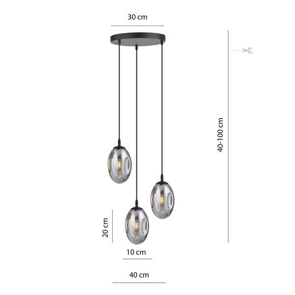 Lampa sufitowa Emibig ASTRAL 3 BL PREMIUM GRAFIT 1266/3PREM