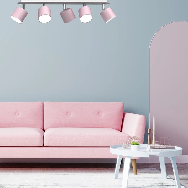 Lampa sufitowa DIXIE PINK 5xGX53 szer. 64cm | różowy