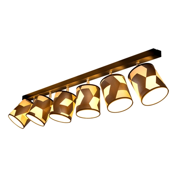 Lampa Sufitowa Espacio 6xE27 Max.25W Czarny Metal/Wielokolorowa Tapeta 56748604