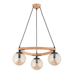 Lampa wisząca ALFA ADINA DREWNIANA 3xE14 52cm | 62462