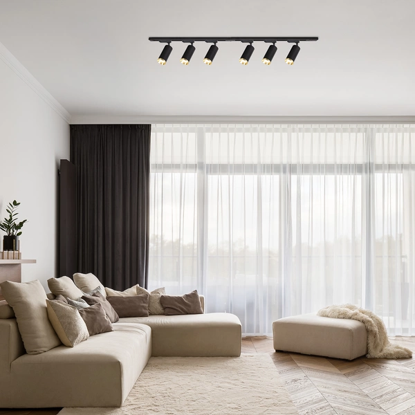 Zestaw Oprawa Mica Track Czarny + Złoty 6xGU10 2m