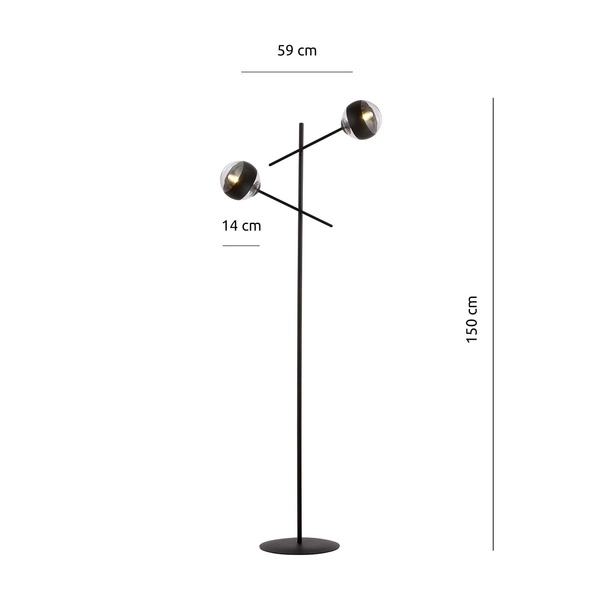 Lampa podłogowa Emibig LINEAR LP2 Czarny/STRIPE 1168/LP2