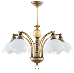 Klasyczny Żyrandol JUPITER wys. 60cm 5xE27 15W IP20 | Mosiądz patynowany