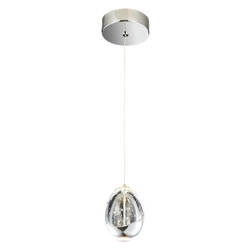 Lampa wisząca HUELTO śr. 10cm 5W LED ciepła biel 3000K | chrom
