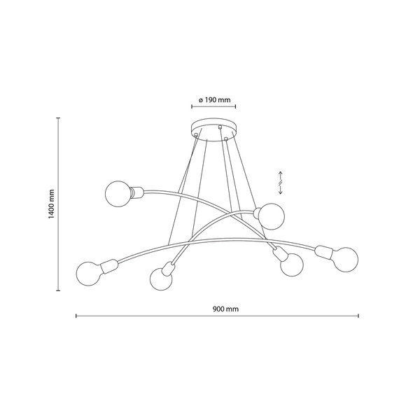 Nowoczesna lampa wisząca HELIX 2726 czarna 2726
