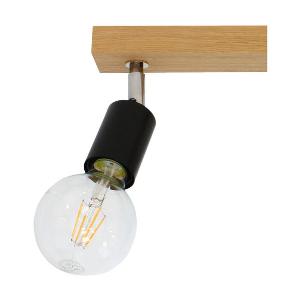 Lampa Sufitowa Elmo 2xE27 Max.25W Dąb Olejowany/Czarny Metal 2264274