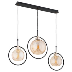 Lampa wisząca ALFA DELSI CZARNA & ZŁOTA 3xE27 85cm | 62475