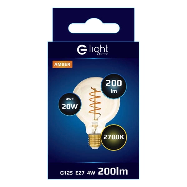 Żarówka Dekoracyjna 4W E27 G125 kula barwa ciepła 2700K