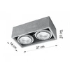 Betonowy plafon QUATRO 2 SL.0884 szary 2xGU10/ES111