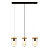 Netuno Lampa Wisząca 3xE27 Max.60W Czarny/Dąb Olejowany 184159304