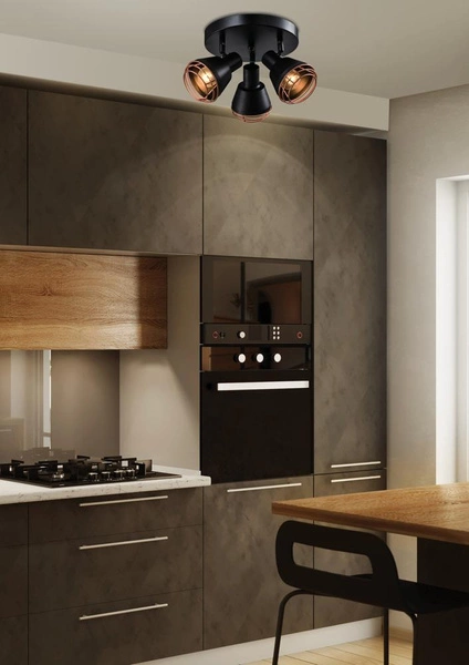 Lampa sufitowa NERIA, 98-83111, czarny/miedziany, 3x40W E14