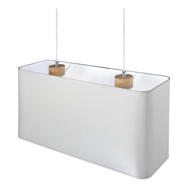 Lampa Wisząca Cadre 2xE27 Max.40W Dąb Olejowany/Przezroczysty Kabel PCV/Abażur z szarej tkaniny 872020274