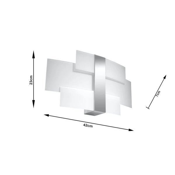 Kinkiet Sollux CELIA, Stal, Chrom, Szkło, Białe, G9 2x40W, SL.0350