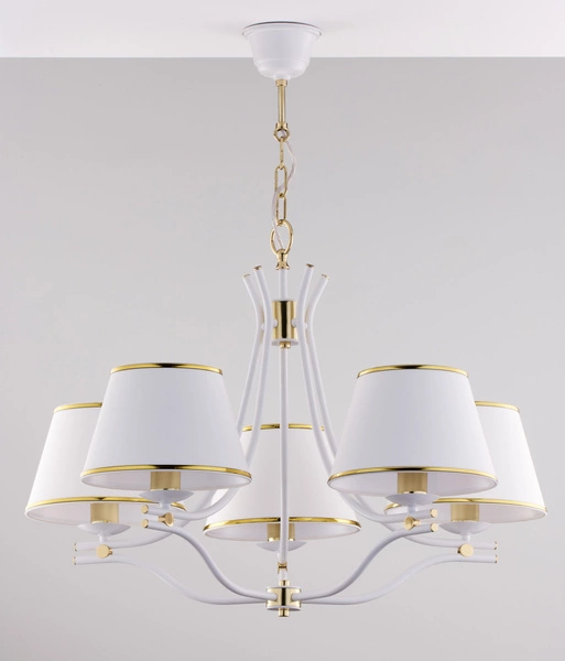 Klasyczny Żyrandol SAMBA wys. 83cm 5xE27 15W IP20 | biały