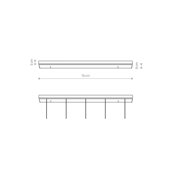 Puszka montażowa zwisy CAMELEON CANOPY B 780 white biała 78cm do 12pkt 8562