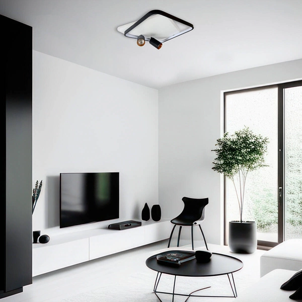 Plafon Parma 2 2xGU10 + 1xLED CCT kwadrat czarny LP-0612/2C Square BK