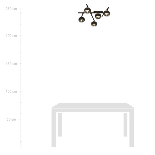 Lampa sufitowa Emibig SMART 5 Czarny/STRIPE 1105/5