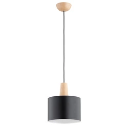 Lampa wisząca ALFA JUTA DREWNIANA 1xE27 22cm | 61265