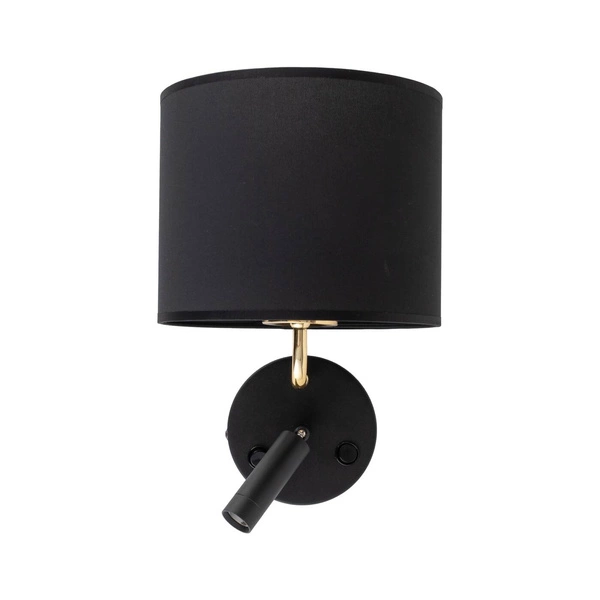 Nowoczesny kinkiet RICHI 4234 czarny 1xE27 + 1x3W/COB 4000K 4234