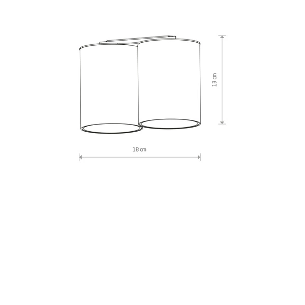Punktowa lampa sufitowa EYE TONE II dł. 18cm 2xGU10 | biały/złoty 7665