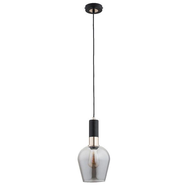 Lampa wisząca ALFA GARDA CZARNA & ZŁOTA 1xE27 14cm | 61383