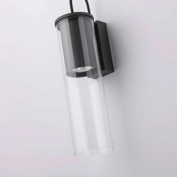 Kinkiet Manacor, czarny/transparentny, 1x50W GU10