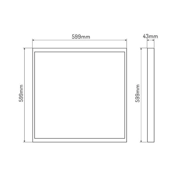 Ramka natynkowa do paneli 60x60 63mm | biały