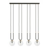 Lampa wisząca Emibig GLAM 4 Czarny/TRANSPARENT 1114/4