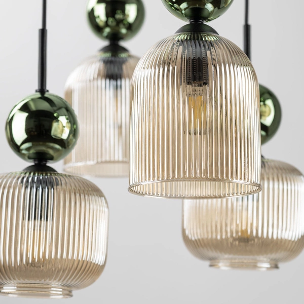 SOPHIA GREEN COGNAC LAMPA WISZĄCA 8XE14