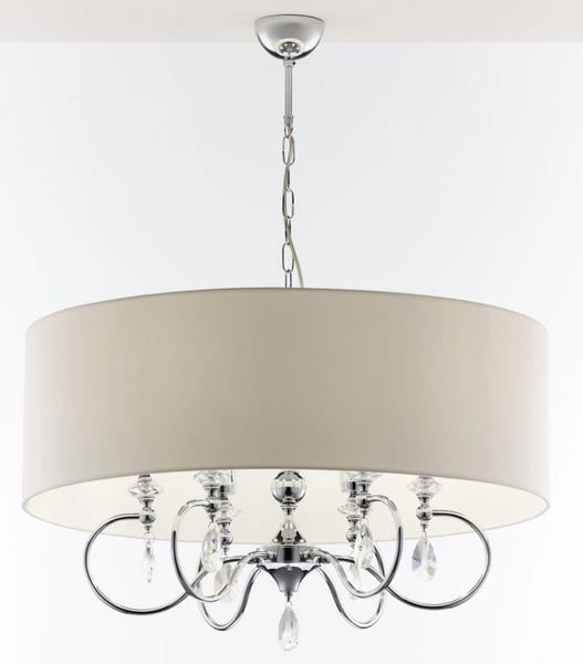 Klasyczna Lampa wisząca ELBA wys. 90cm 6xE27 15W IP20 | chrom połysk